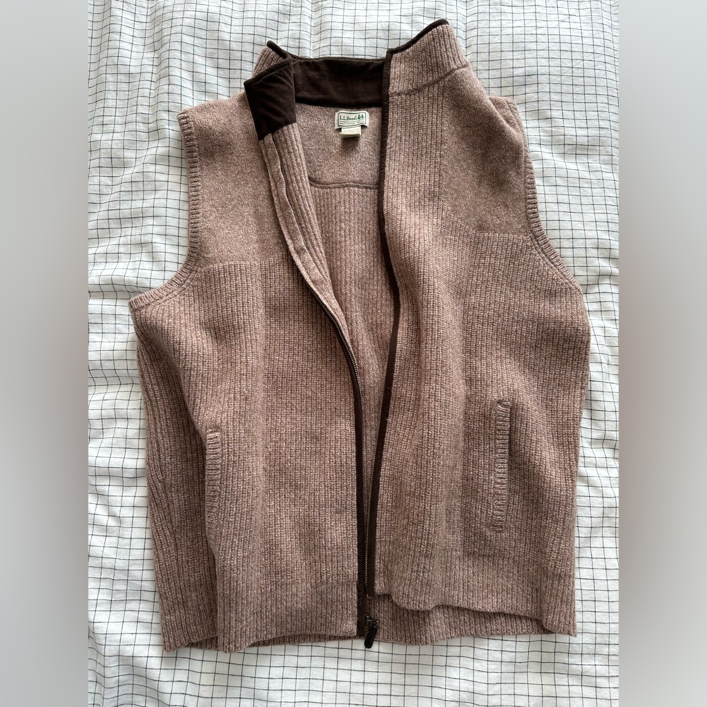 L.L. Bean Vintage Wool Knit Sweater Vest 100% Merino Wool